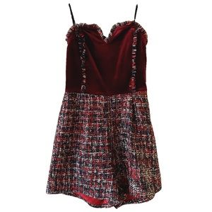 Burgundy Heart Shaped Velvet Romper 🔲🥀🦇